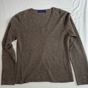 Men's Brown V-Neck Sweater